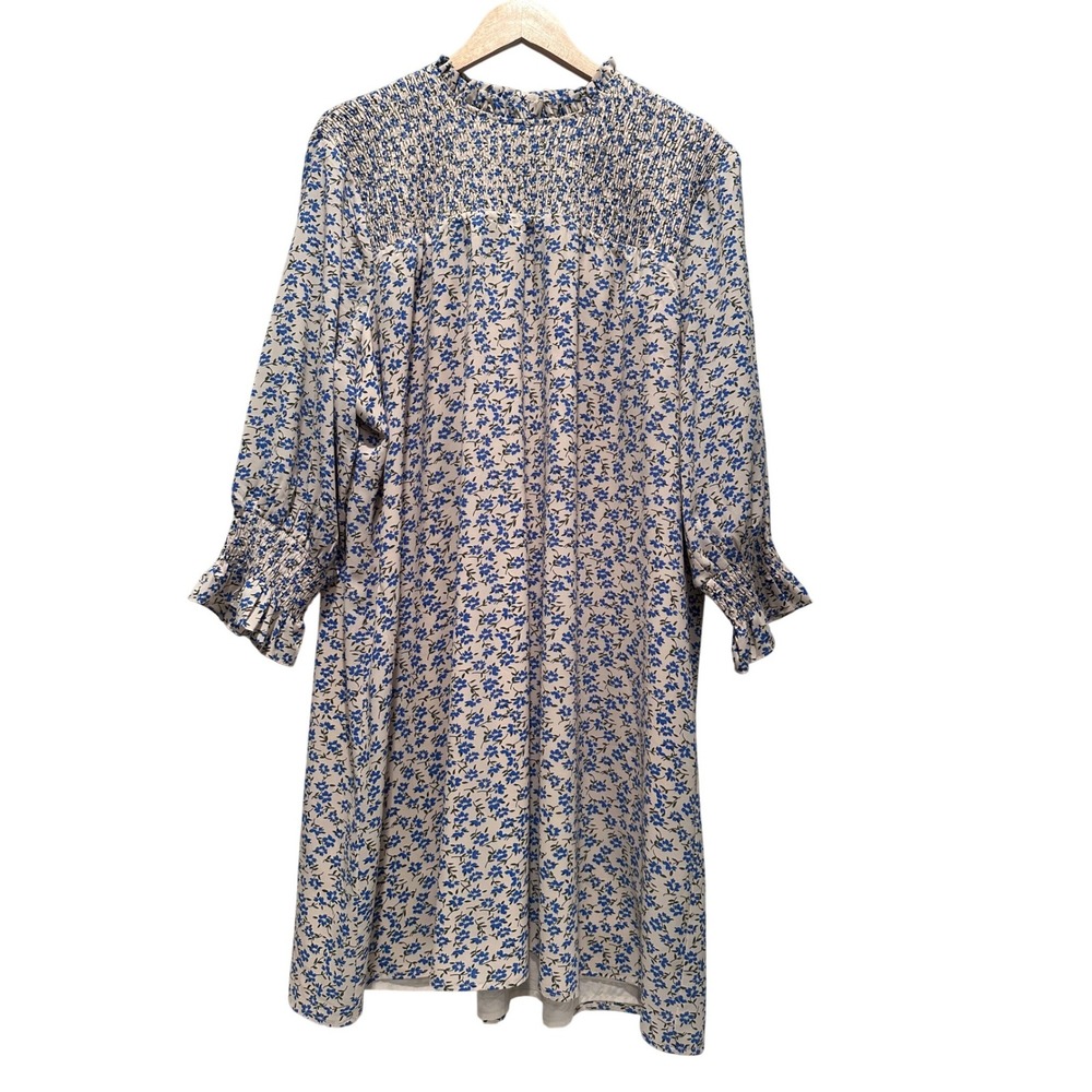 Roolee Blue Floral‎ Dress Size XXL Prairie Peasant Spring Girly Vacation